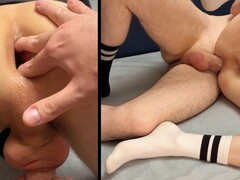 Fetish Storm\'s first-ever time no condom: vociferous and bootie frigging with jizz on cookhouse